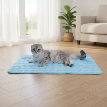 Chat allongé sur le tapis rafraîchissant FrostPaw