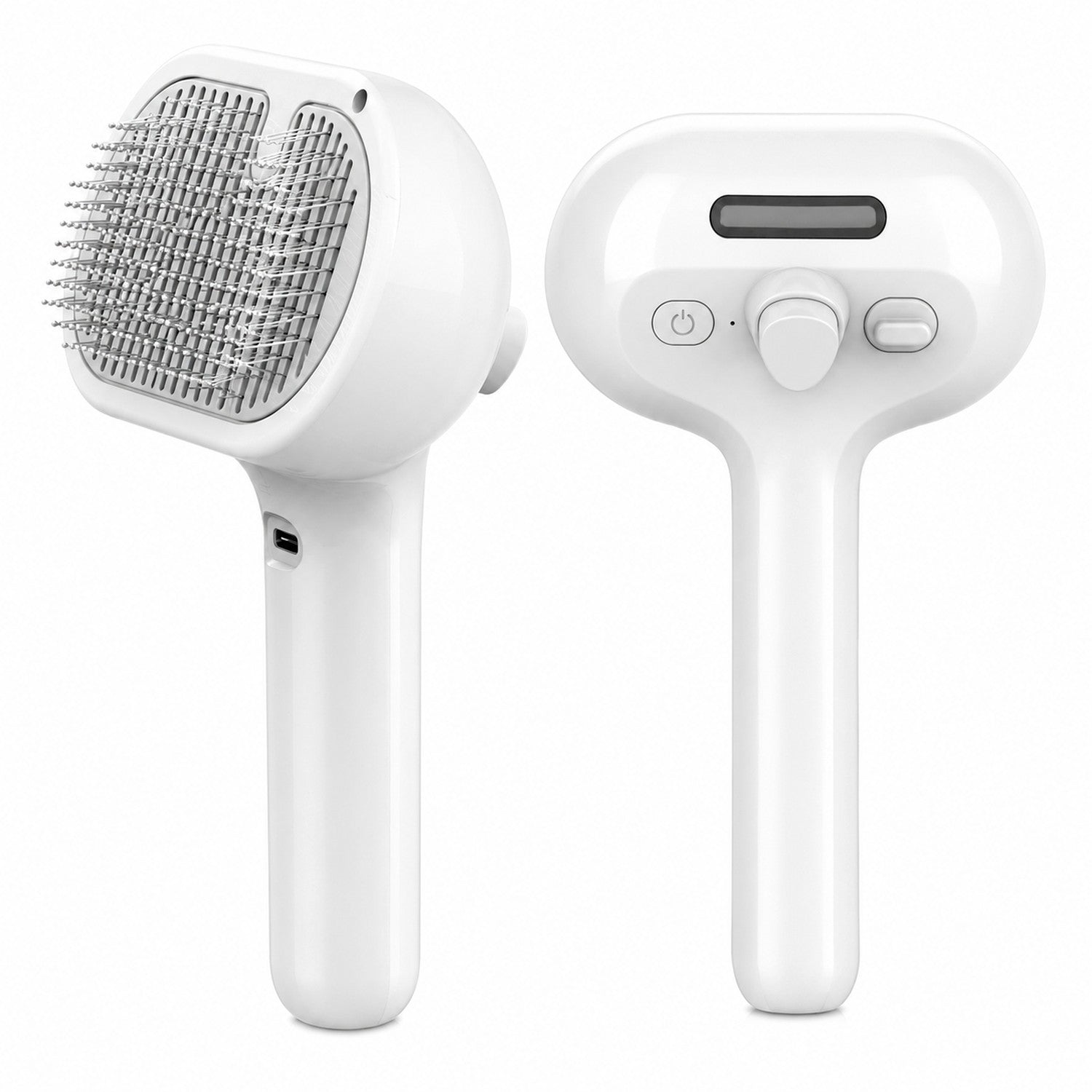 FurMist brosse à vapeur — vues avant et arrière, coloris gris