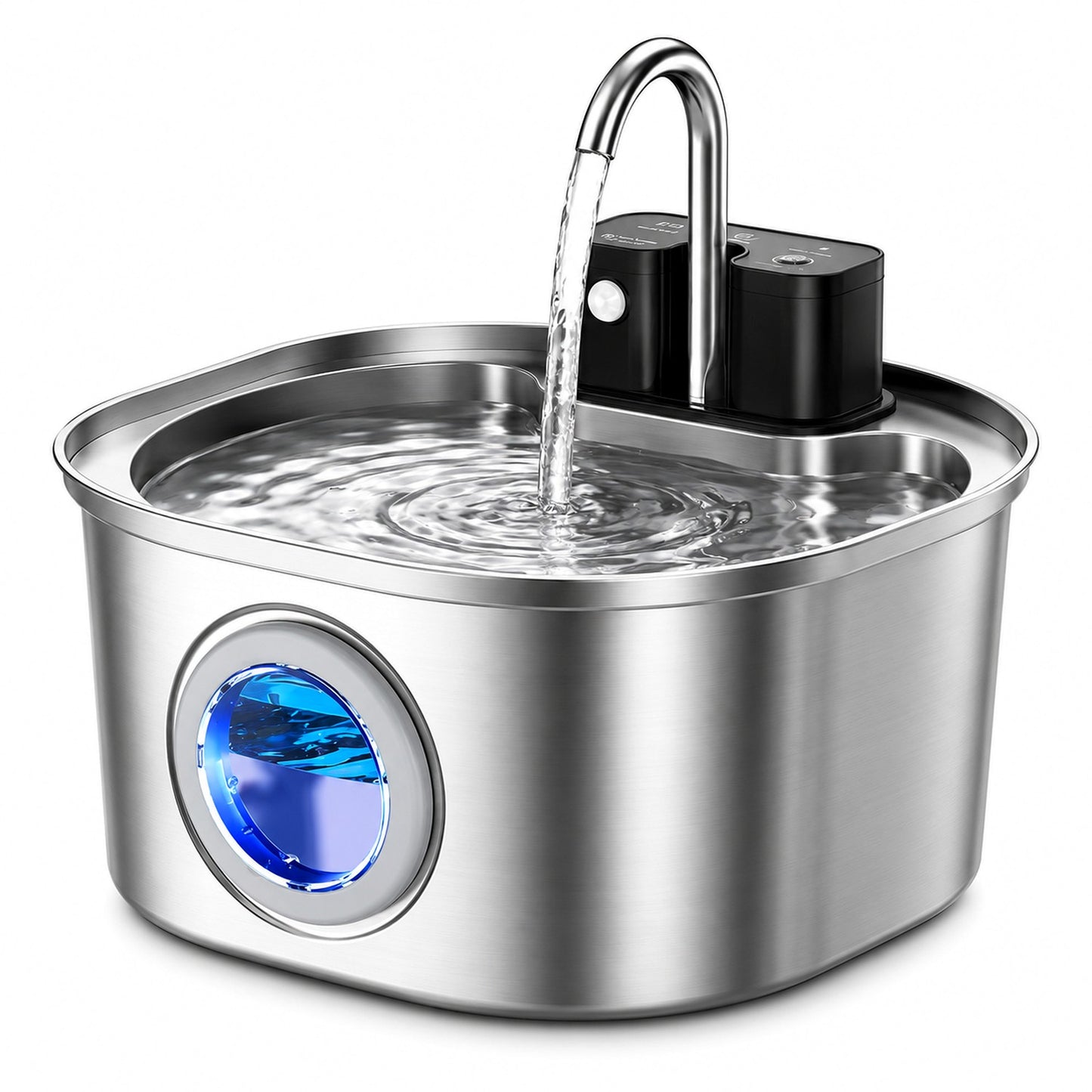 PureFlow fontaine inox avec fenêtre de niveau d'eau