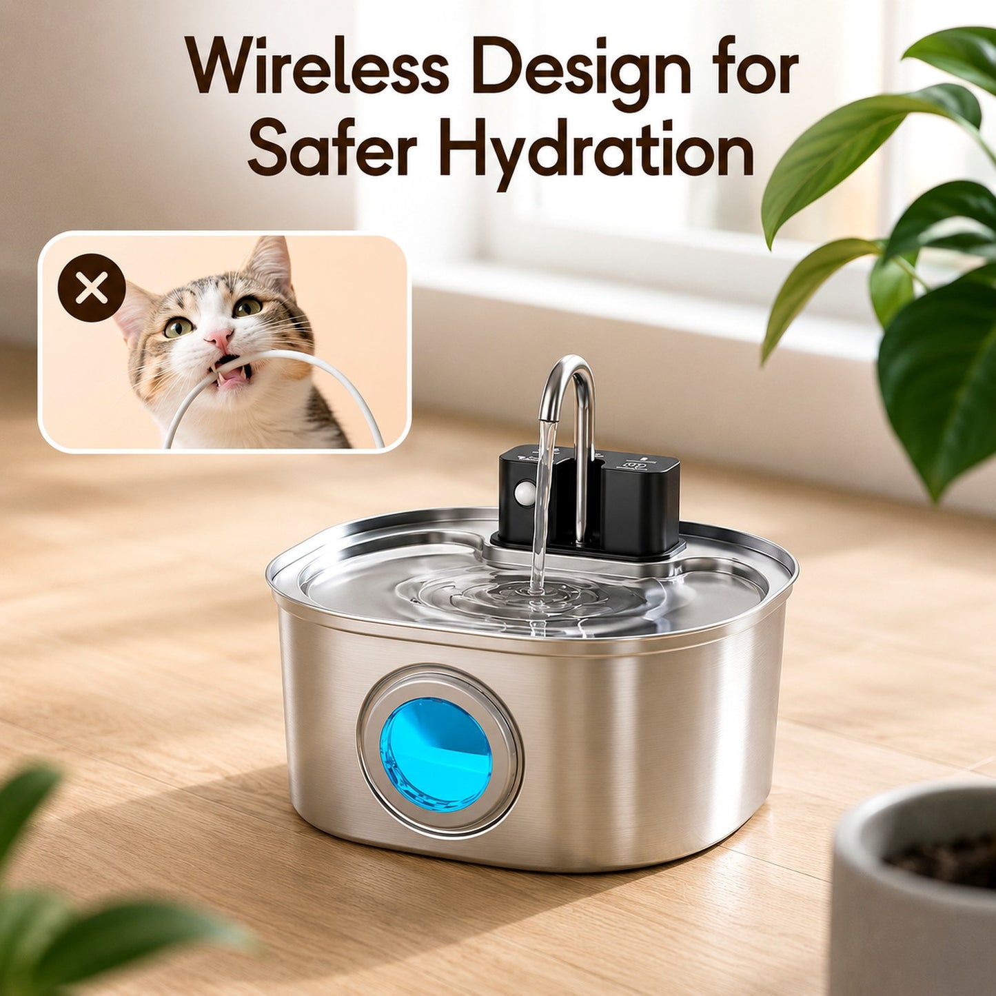 PureFlow — design sans fil pour une hydratation plus sûre