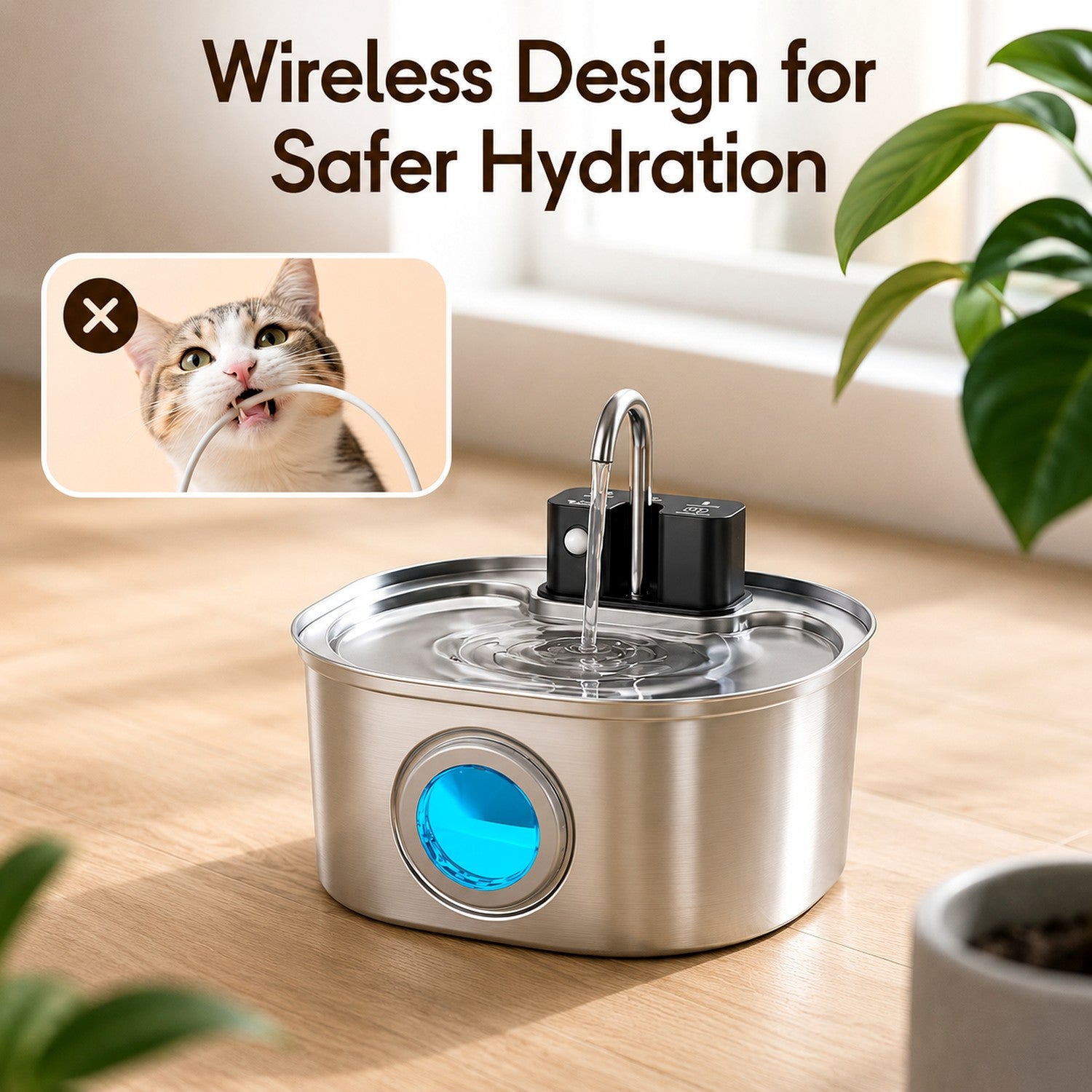 PureFlow — design sans fil pour une hydratation plus sûre