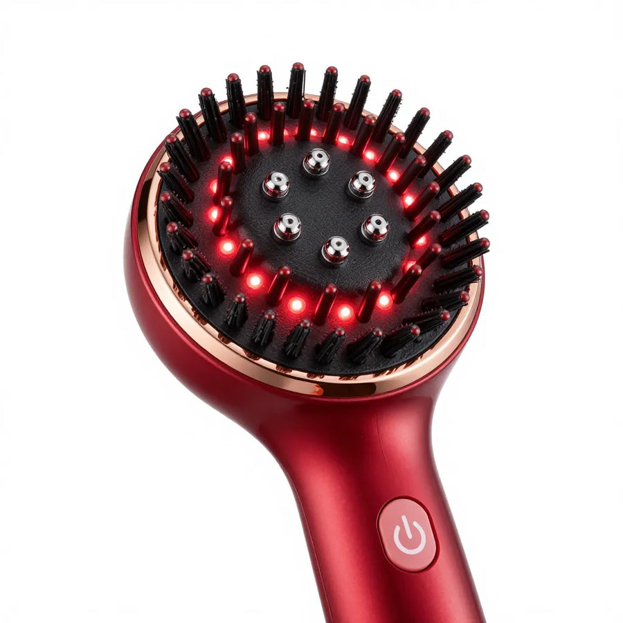 Masseur de cuir chevelu LED rouge - tête électrodes